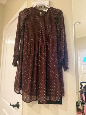 LC Lauren Conrad Maroon Polka Dot Mini Dress